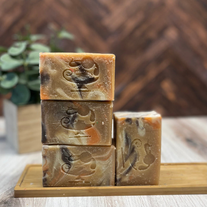 orange clove CHRISTMAS goat milk soap midnight oil soap