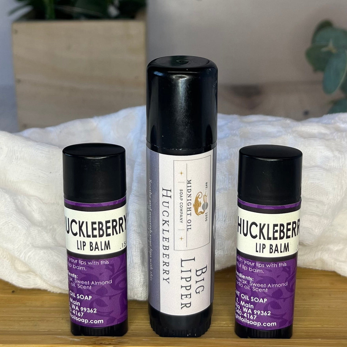 HUCKLEBERRY-LARGE Lip Balm – Midnight Oil Soap Company